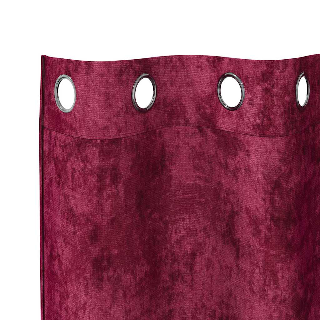 Baršunaste zavjese 2 pcs Vinska crvena 140 x 140 cm Baršun