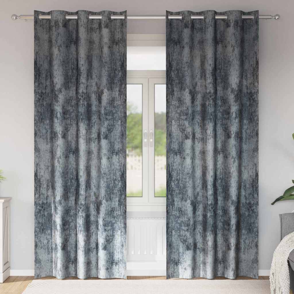 Baršunaste zavjese 2 pcs Srebrno Siva 225 x 140 cm Baršun