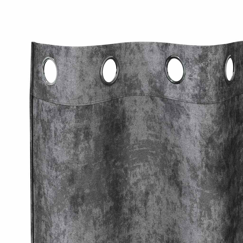 Baršunaste zavjese sa zavjesama 2 pcs Siva 245 x 140 cm Baršun