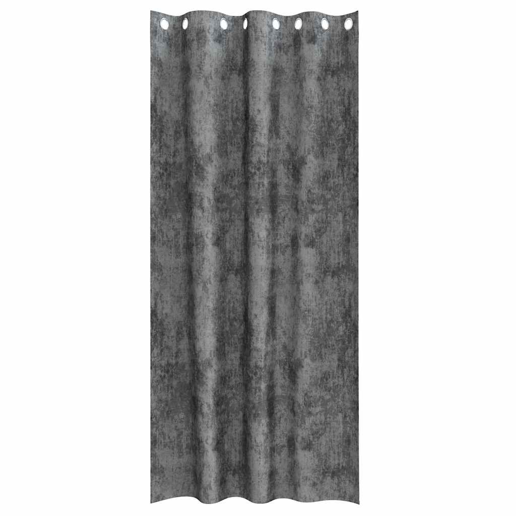 Baršunaste zavjese sa zavjesama 2 pcs Siva 245 x 140 cm Baršun