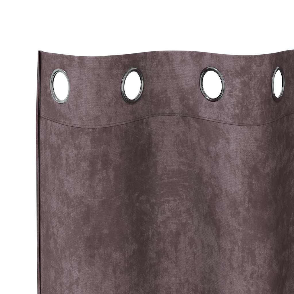 Baršunaste zavjese sa zavjesama 2 pcs Smeđa 175 x 140 cm Baršun