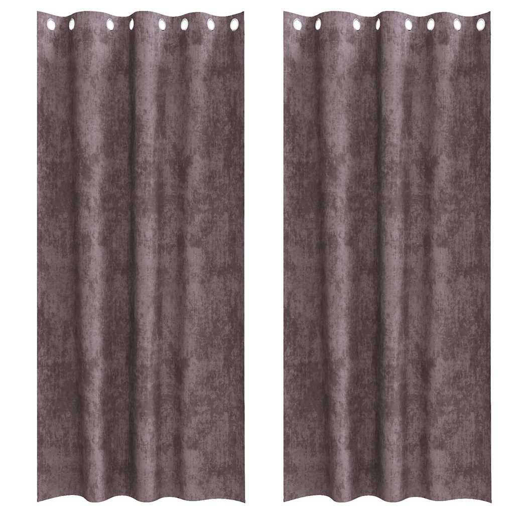 Baršunaste zavjese sa zavjesama 2 pcs Smeđa 245 x 140 cm Baršun