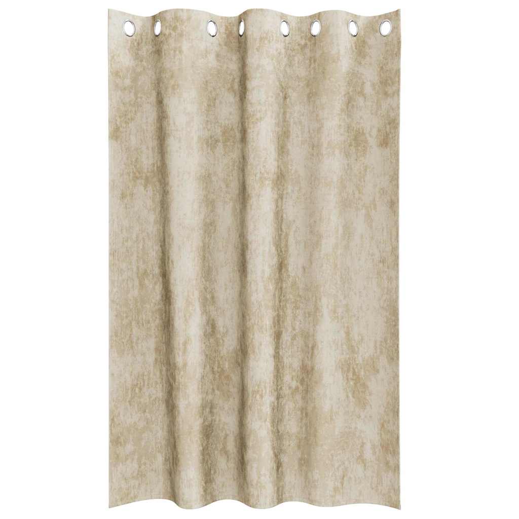 Baršunaste zavjese sa zavjesama 2 pcs Krema 175 x 140 cm Baršun