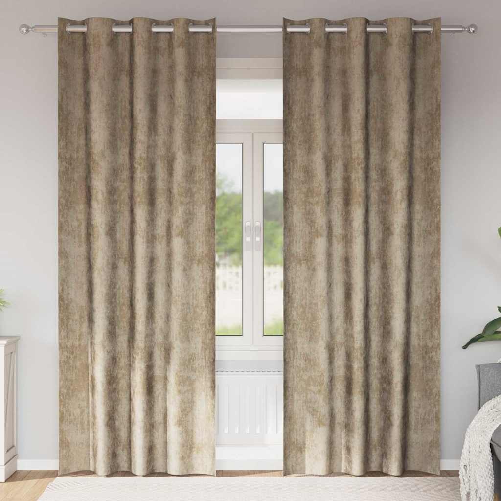 Baršunaste zavjese 2 pcs Šampanjca 225 x 140 cm Baršun