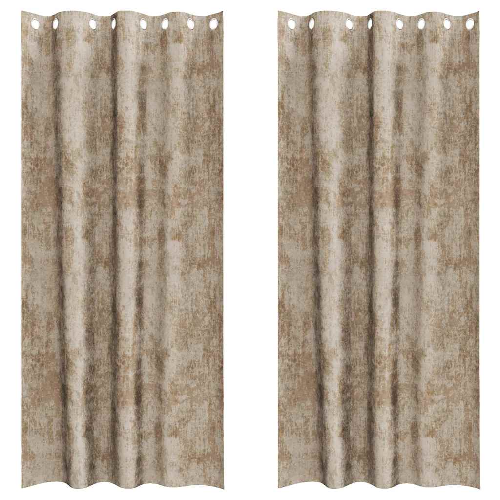 Baršunaste zavjese 2 pcs Šampanjca 225 x 140 cm Baršun