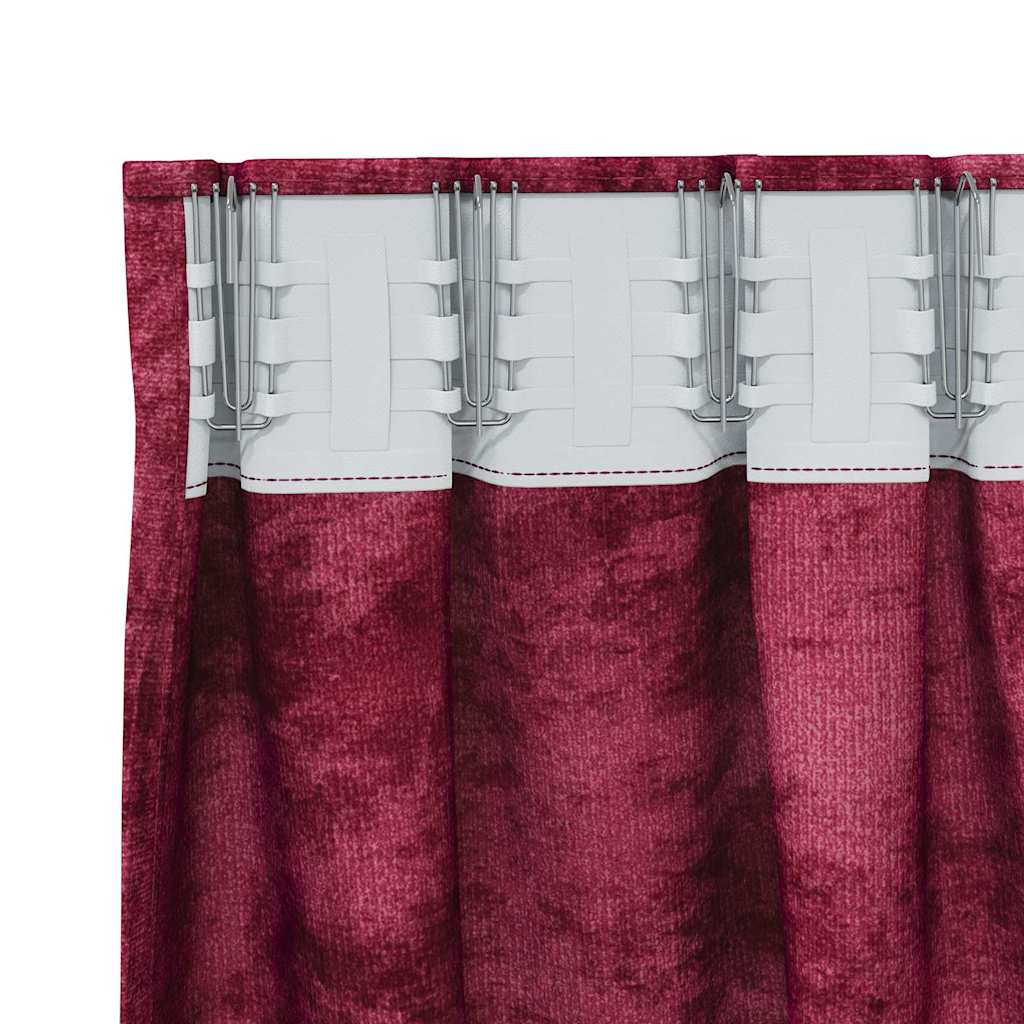 Baršunaste zavjese 2 pcs boja crnog vina 140 x 140 cm Baršun