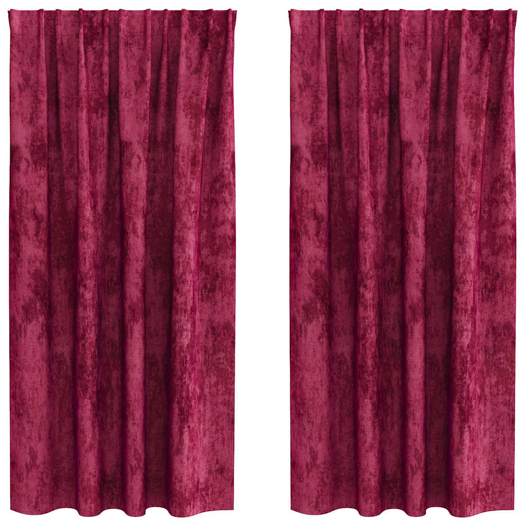 Baršunaste zavjese 2 pcs boja crnog vina 175 x 140 cm Baršun