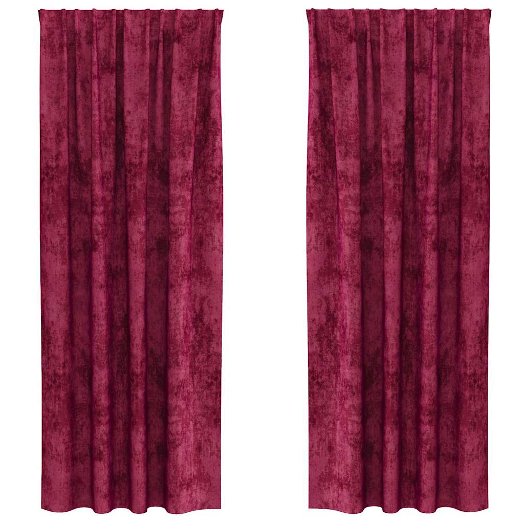 Baršunaste zavjese 2 pcs boja crnog vina 225 x 140 cm Baršun