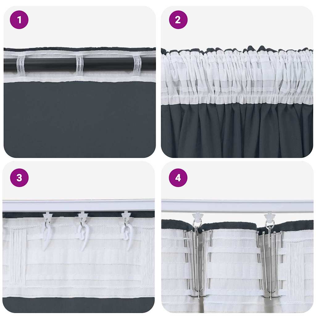 Baršunaste zavjese 2 pcs Srebrno Siva 225 x 140 cm Baršun