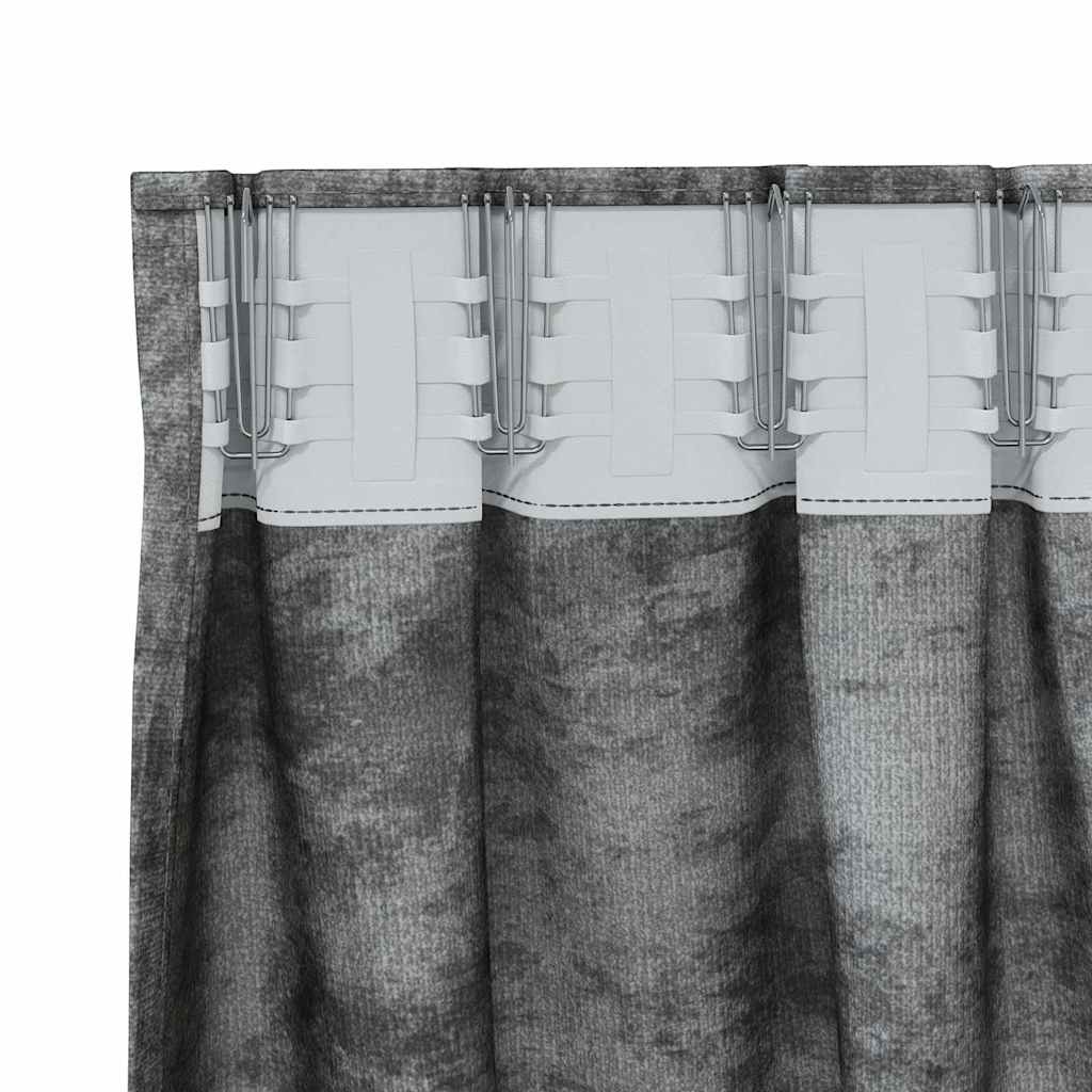 Baršunaste zavjese sa zavjesama 2 pcs Siva 175 x 140 cm Baršun