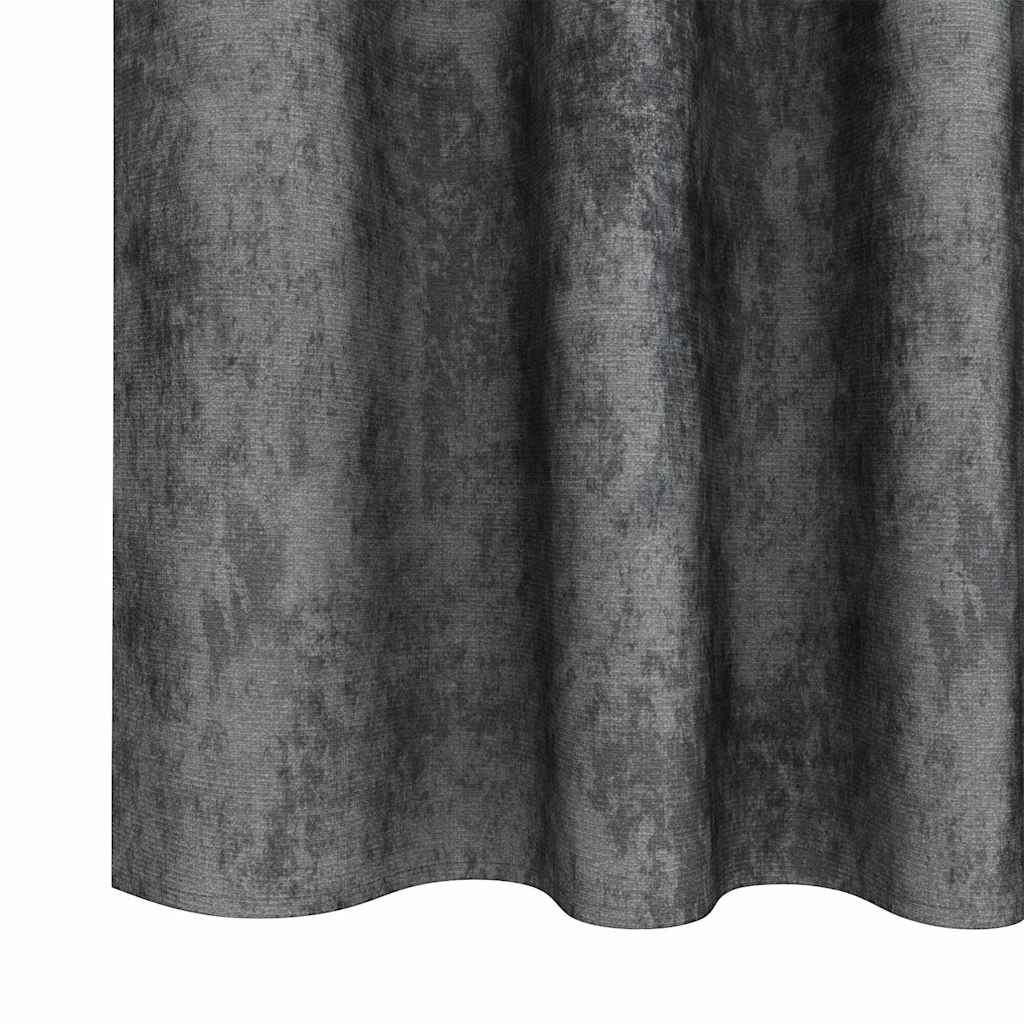 Baršunaste zavjese sa zavjesama 2 pcs Siva 225 x 140 cm Baršun