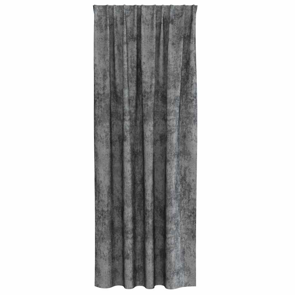 Baršunaste zavjese sa zavjesama 2 pcs Siva 245 x 140 cm Baršun