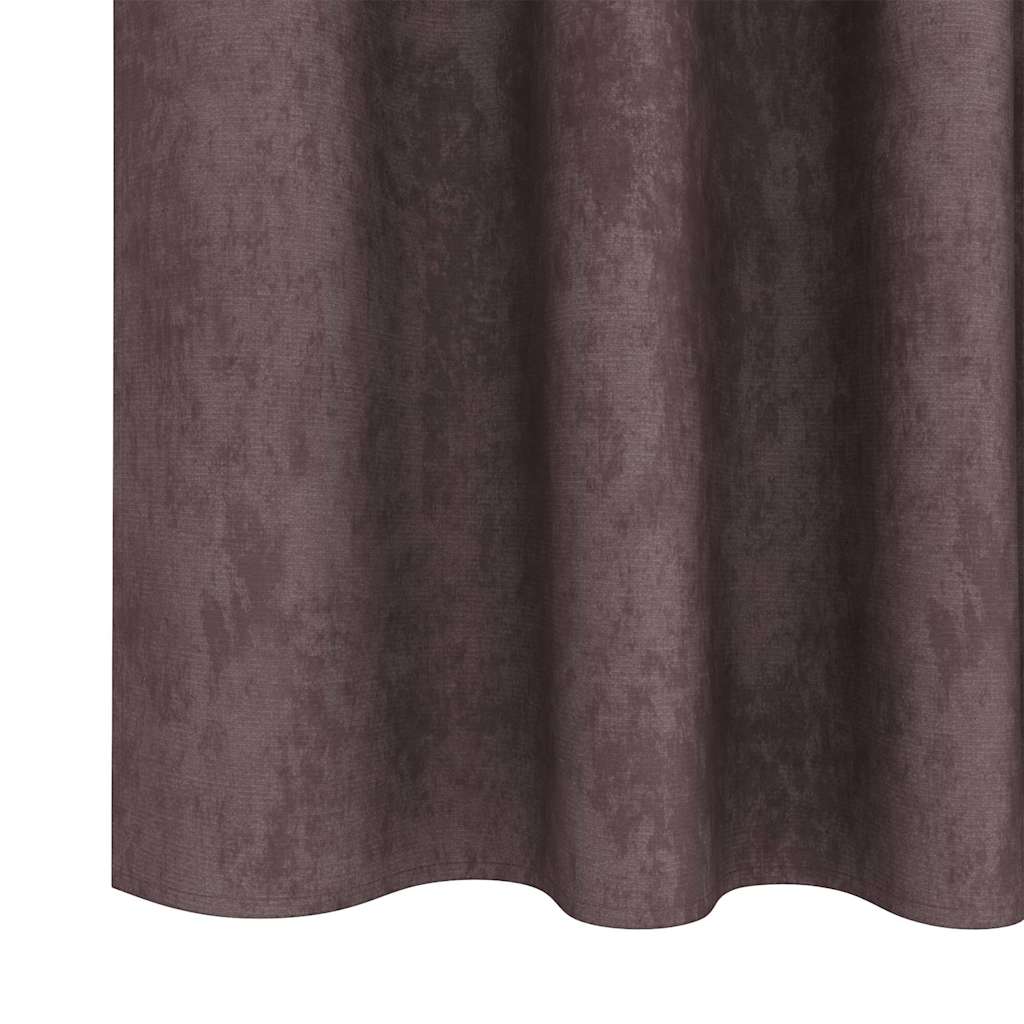 Baršunaste zavjese sa zavjesama 2 pcs Smeđa 175 x 140 cm Baršun
