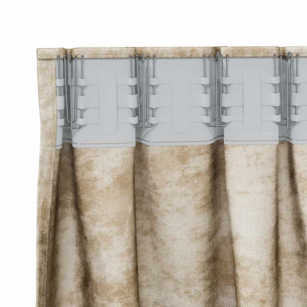 Baršunaste zavjese sa zavjesama 2 pcs Krema 175 x 140 cm Baršun