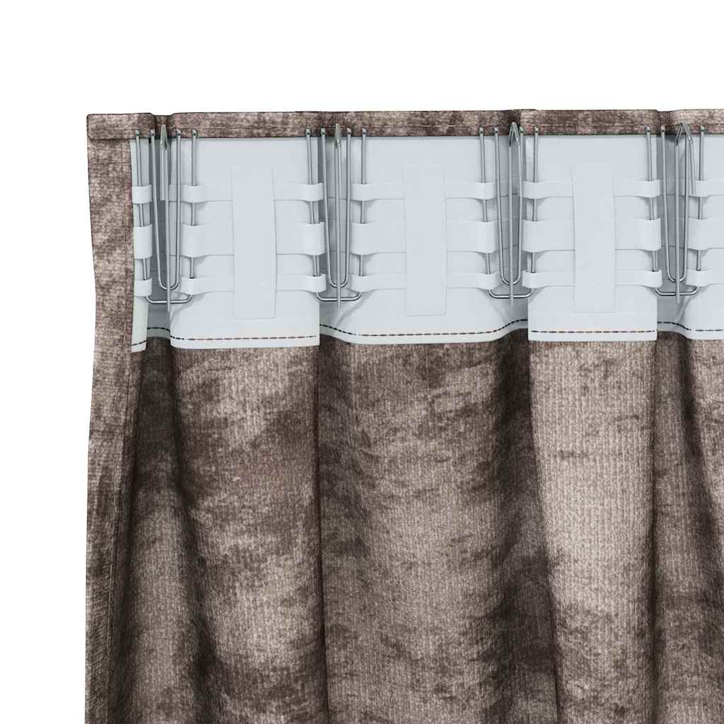 Baršunaste zavjese 2 pcs Boja cappuccina 140 x 140 cm Baršun