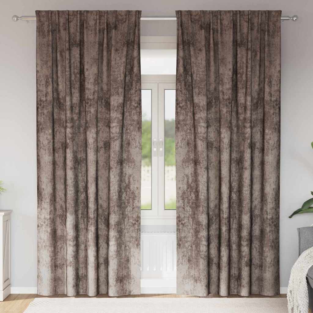 Baršunaste zavjese 2 pcs Boja cappuccina 225 x 140 cm Baršun