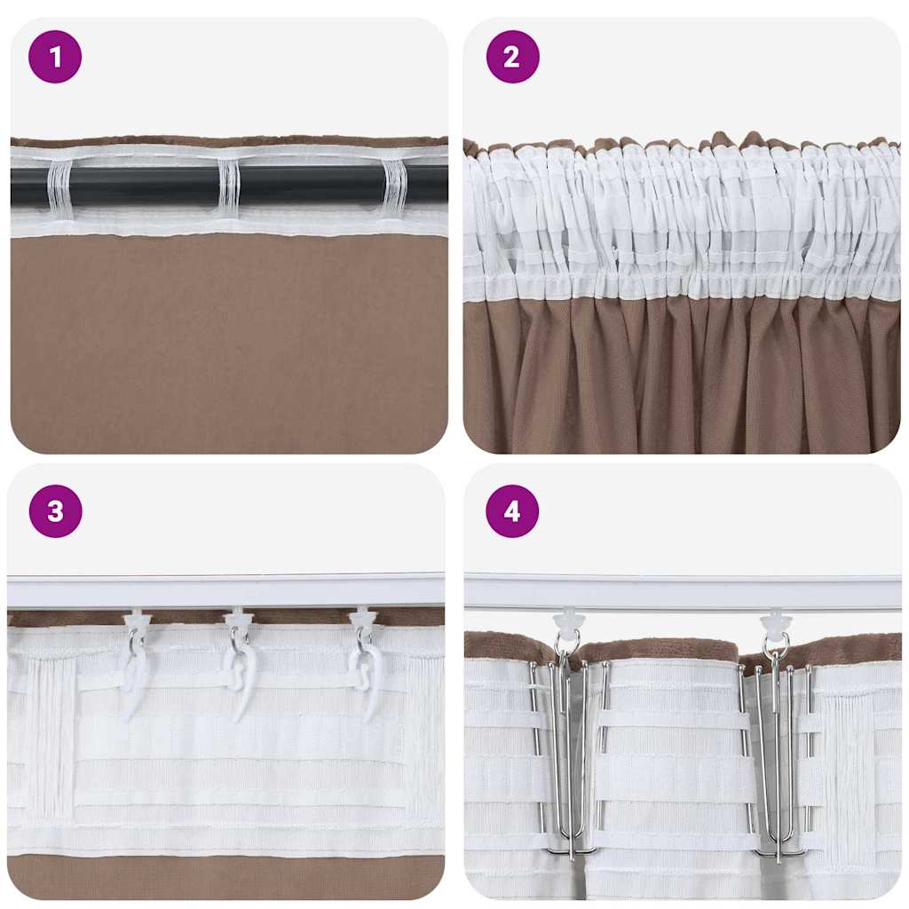 Baršunaste zavjese 2 pcs Boja cappuccina 245 x 140 cm Baršun