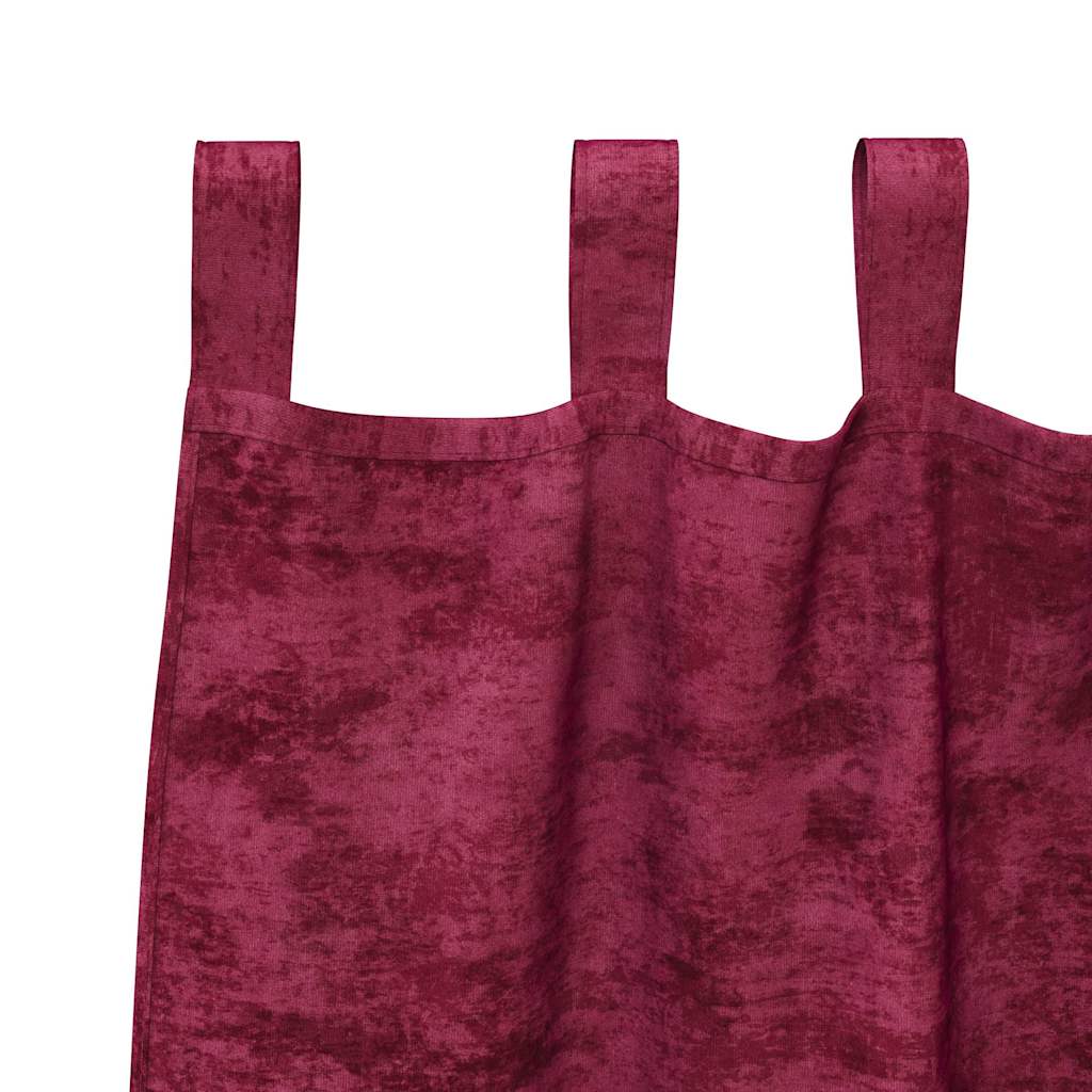 Baršunaste zavjese 2 pcs Vinska crvena 140 x 140 cm Baršun