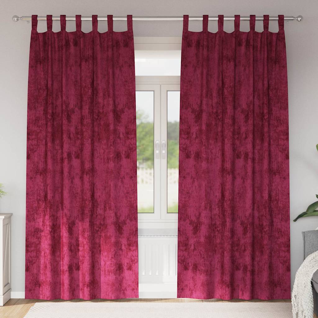 Baršunaste zavjese 2 pcs boja crnog vina 260 x 140 cm Baršun