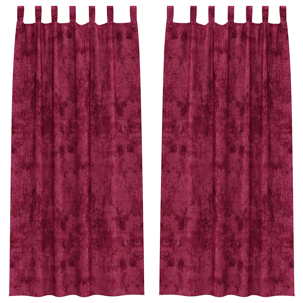 Baršunaste zavjese 2 pcs boja crnog vina 260 x 140 cm Baršun