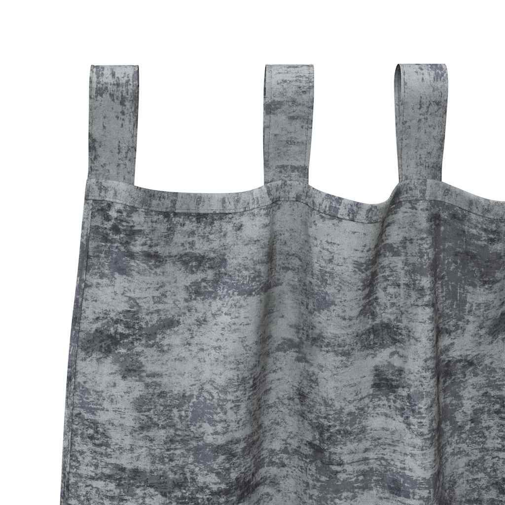 Baršunaste zavjese 2 pcs Srebrno Siva 225 x 140 cm Baršun
