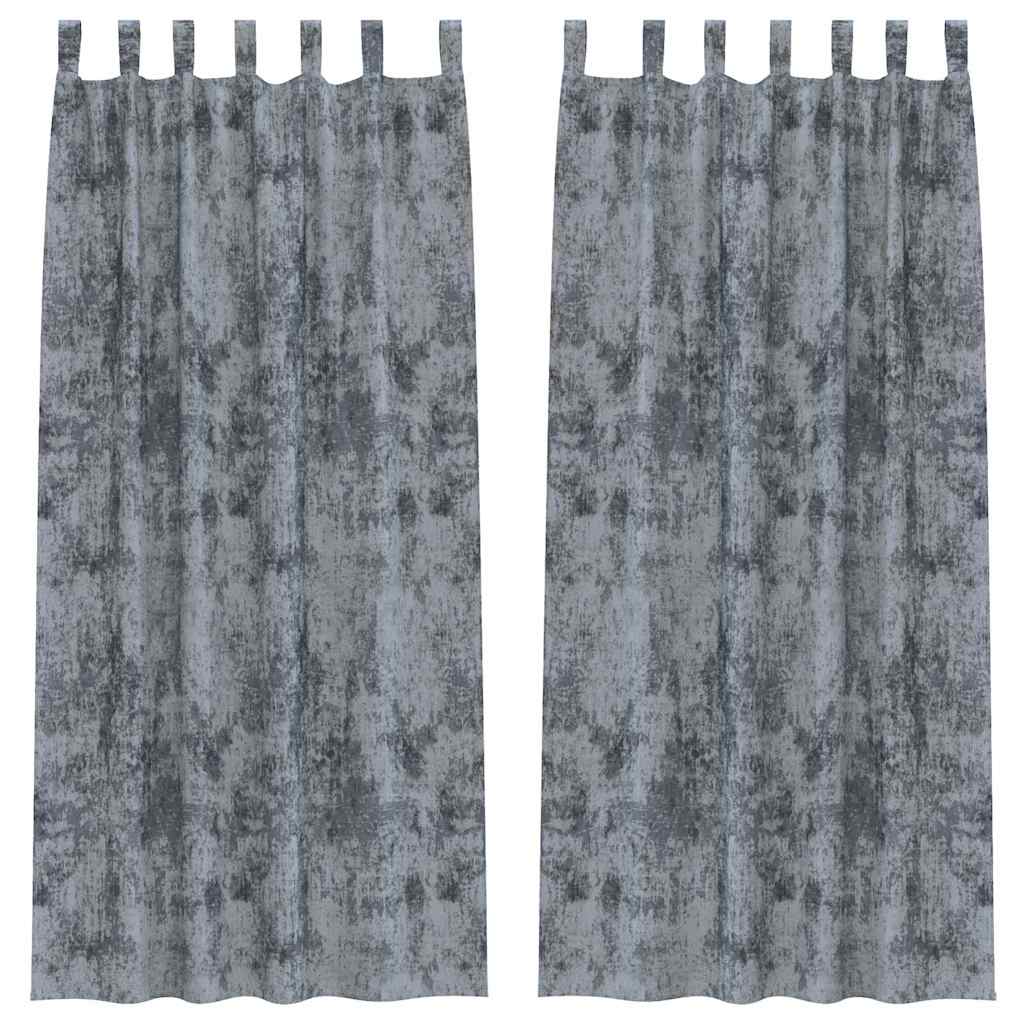 Baršunaste zavjese 2 pcs Srebrno Siva 225 x 140 cm Baršun