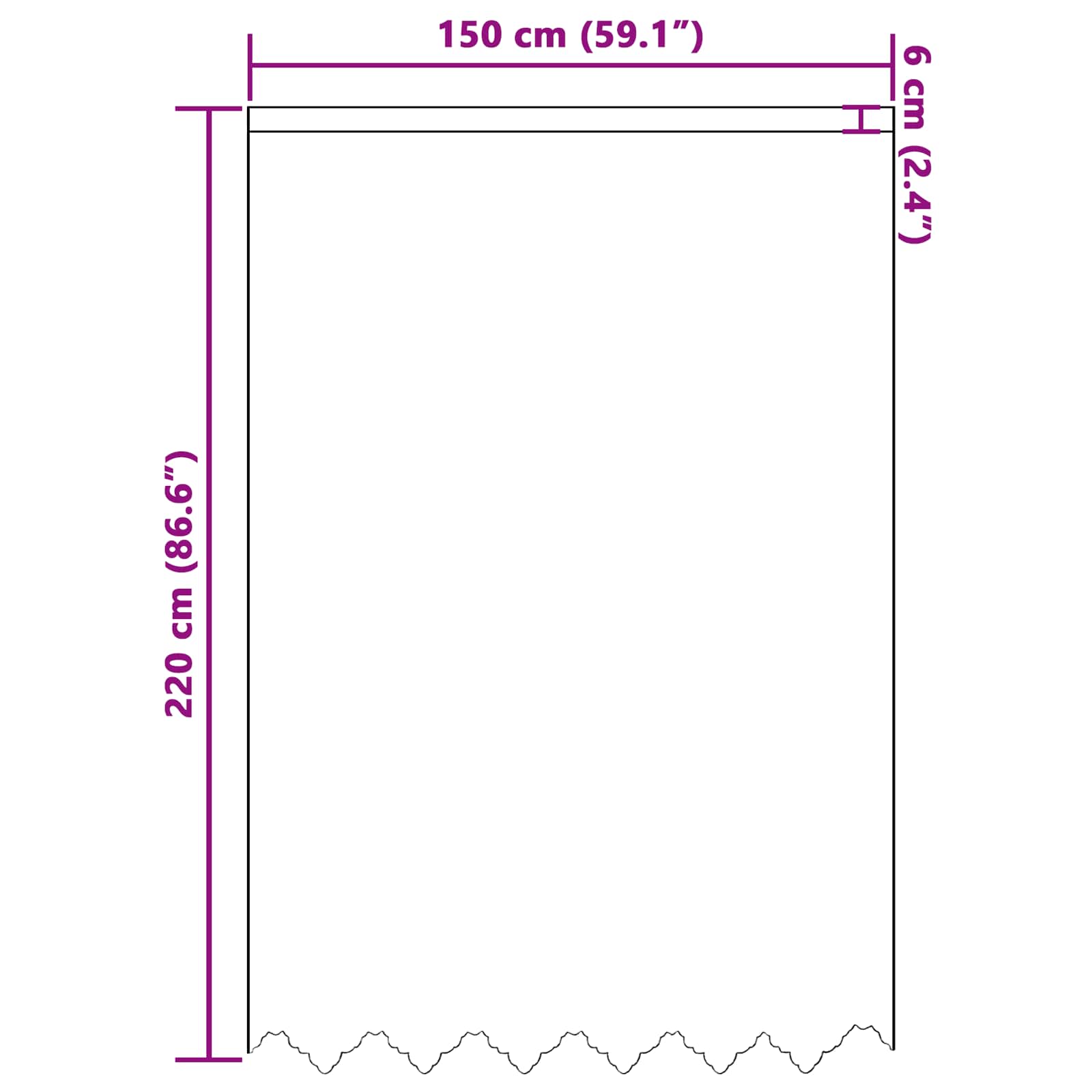 Čipkasta zavjesa sa zavjesama Bijelo 220x150cm Poliester