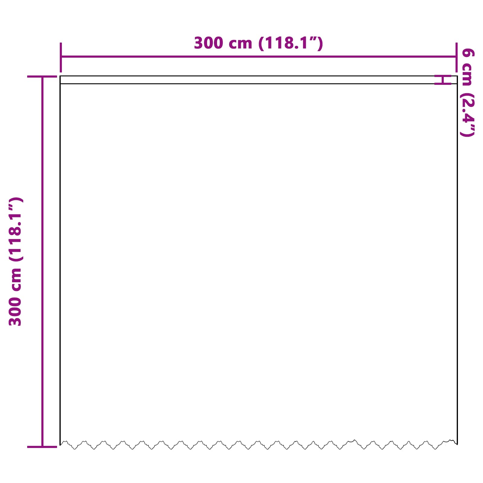 Čipkasta zavjesa sa zavjesama Bijelo 300 x 300 cm Poliester