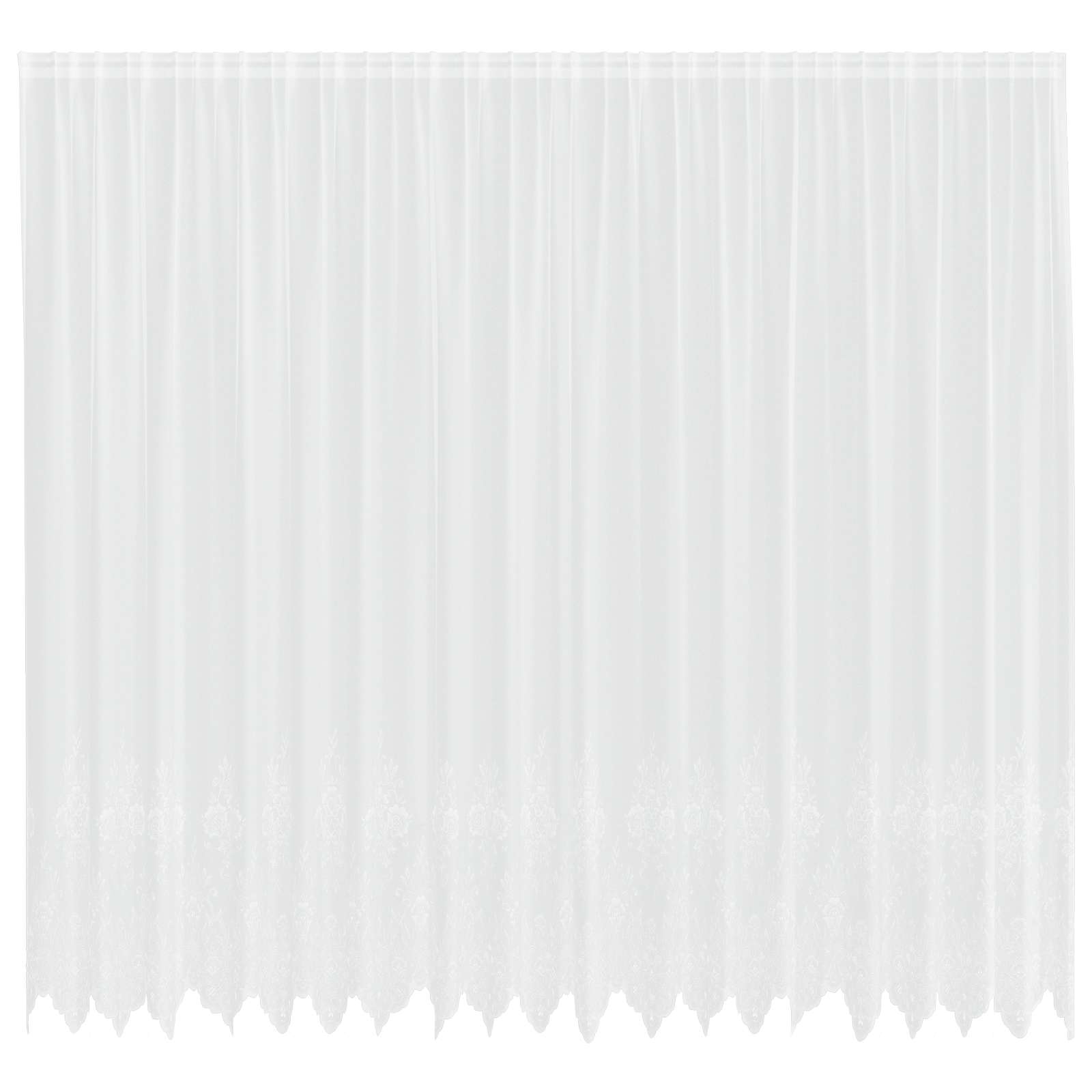 Čipkasta zavjesa sa zavjesama Bijelo 300 x 500 cm Poliester