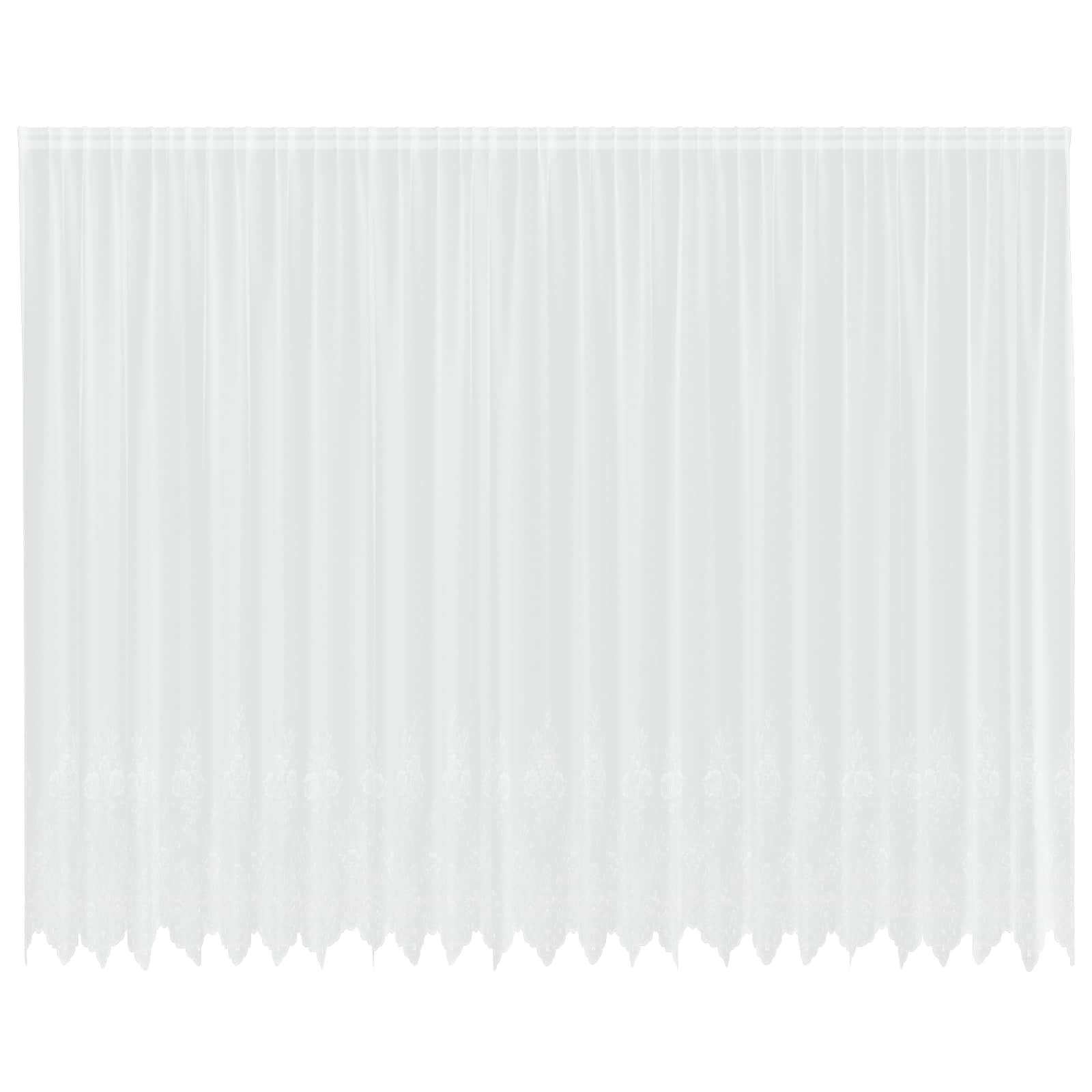 Čipkasta zavjesa sa zavjesama Bijelo 280 x 600 cm Poliester