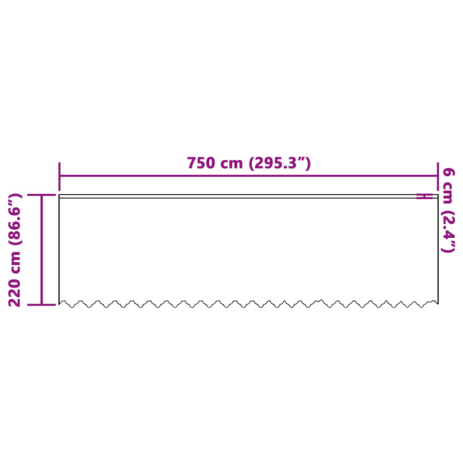 Čipkasta zavjesa sa zavjesama Bijelo 220 x 750 cm Poliester