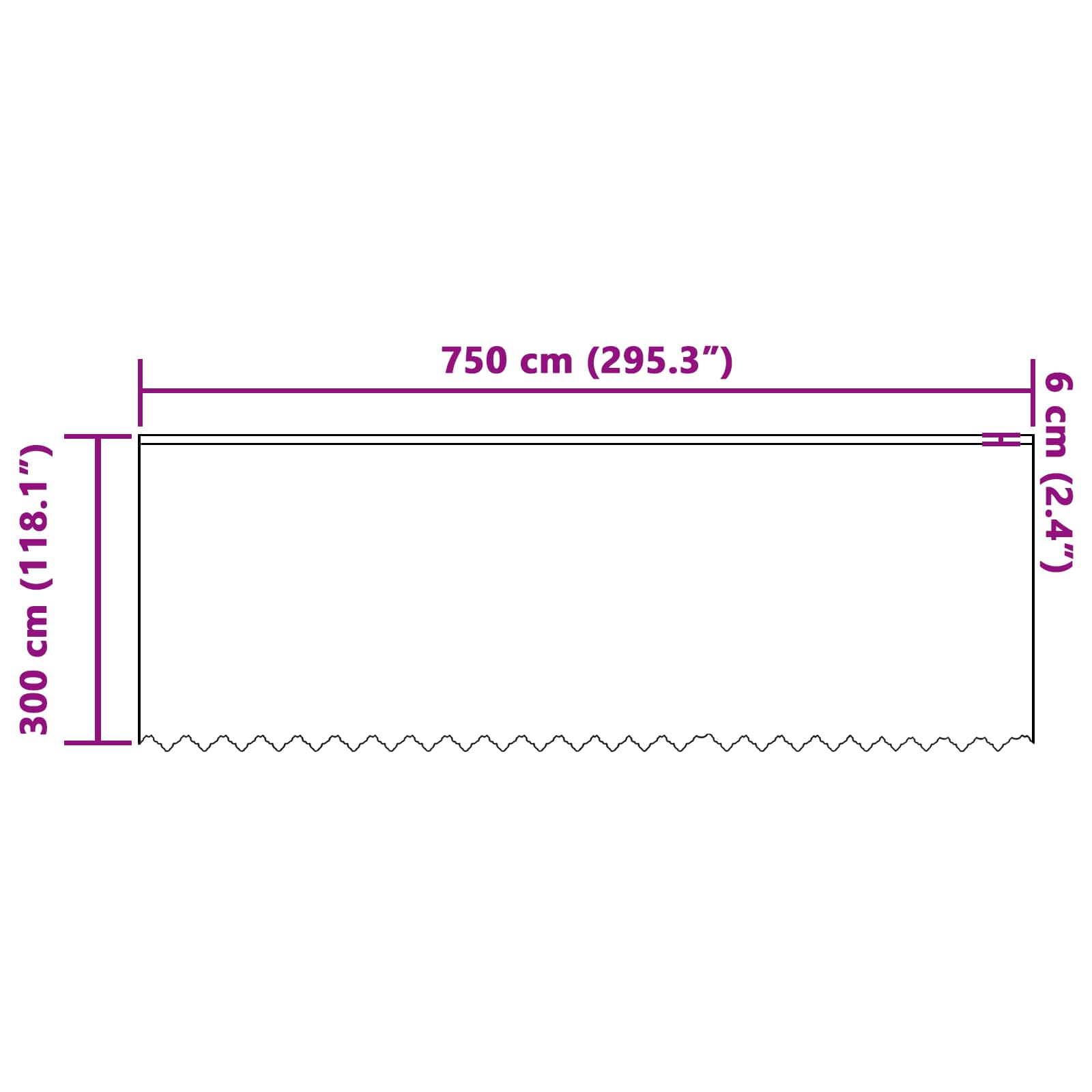 Čipkasta zavjesa sa zavjesama Bijelo 300 x 750 cm Poliester