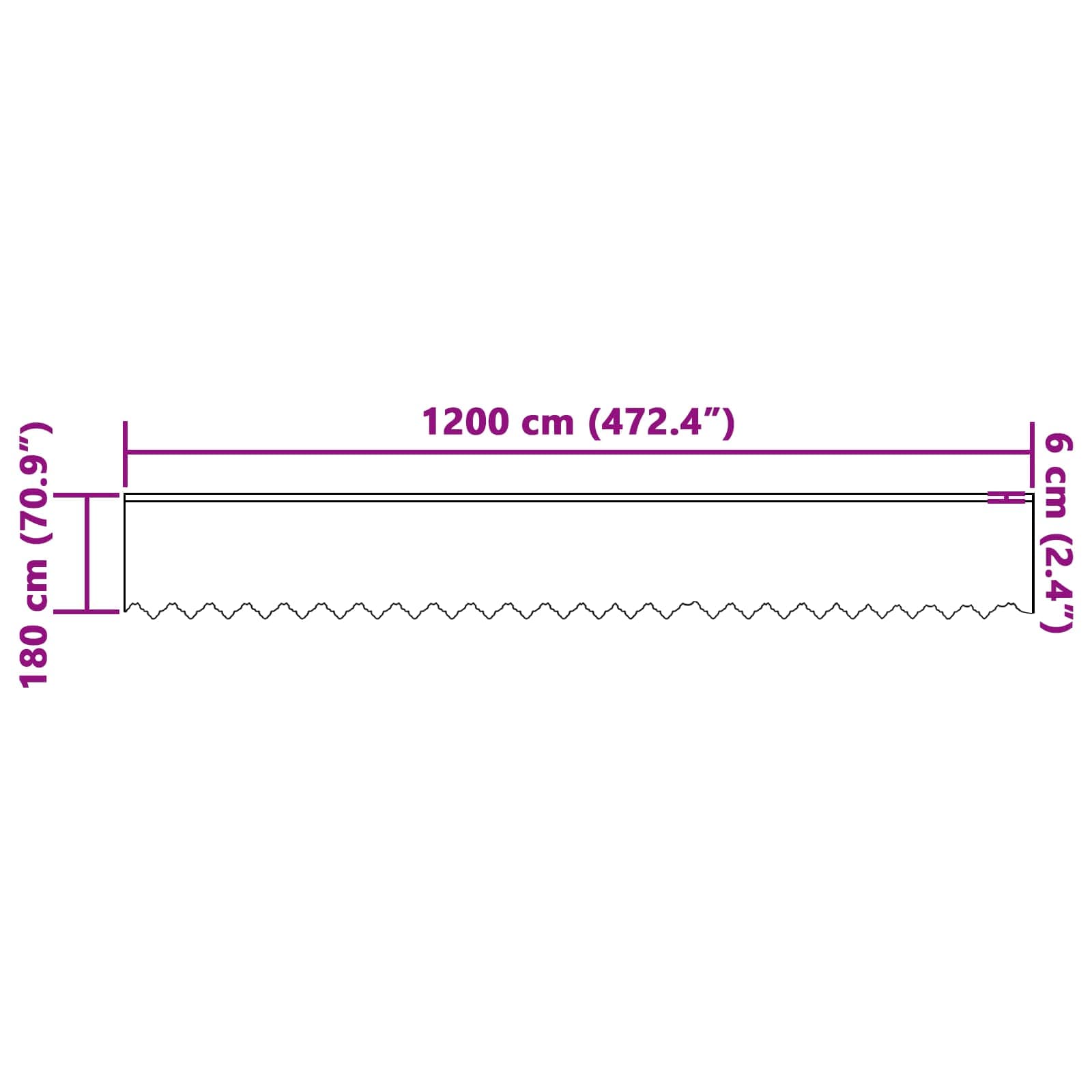 Čipkasta zavjesa sa zavjesama Bijelo 180 x 1200 cm Poliester