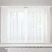 Čipkasta zavjesa sa zavjesama Bijelo 140 x 150 cm Poliester