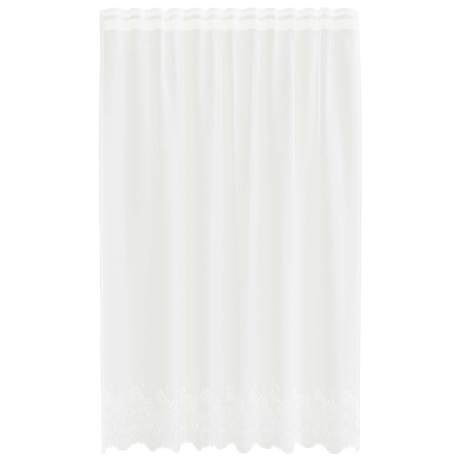 Čipkasta zavjesa sa zavjesama Bijelo 140 x 150 cm Poliester