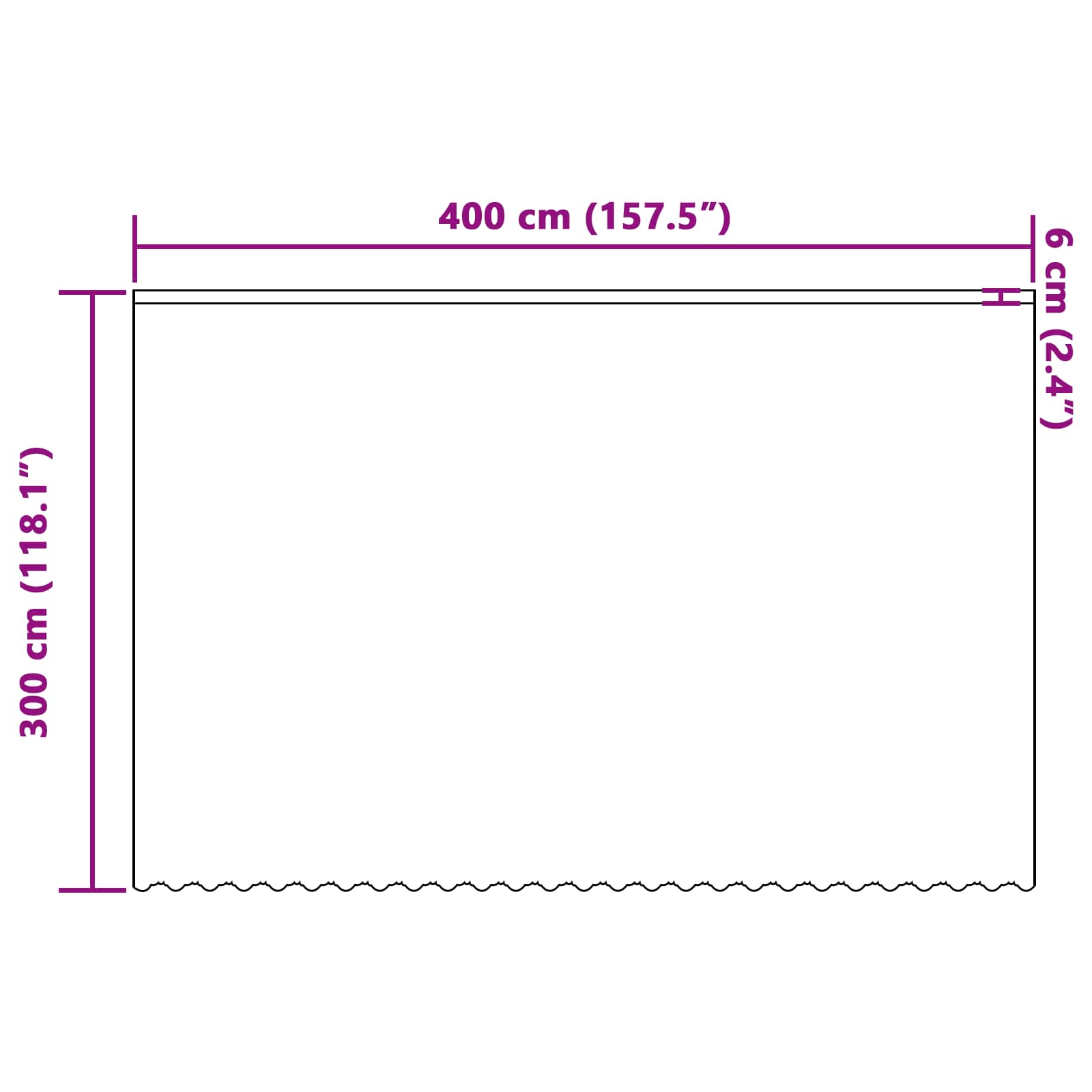 Čipkasta zavjesa sa zavjesama Bijelo 400 ×300 cm Poliester