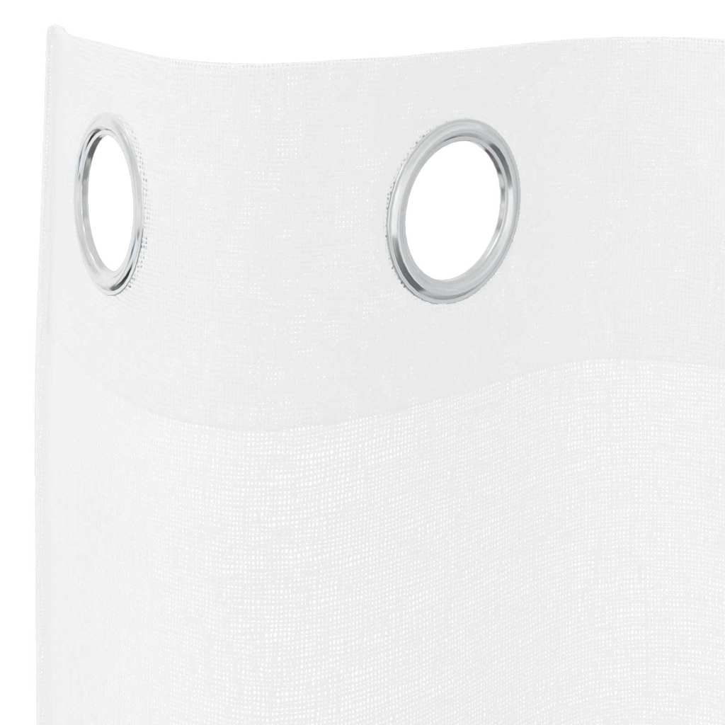 Voile zavjesa sa zavjesama 2 pcs Bijelo 245 x 140 cm Poliester