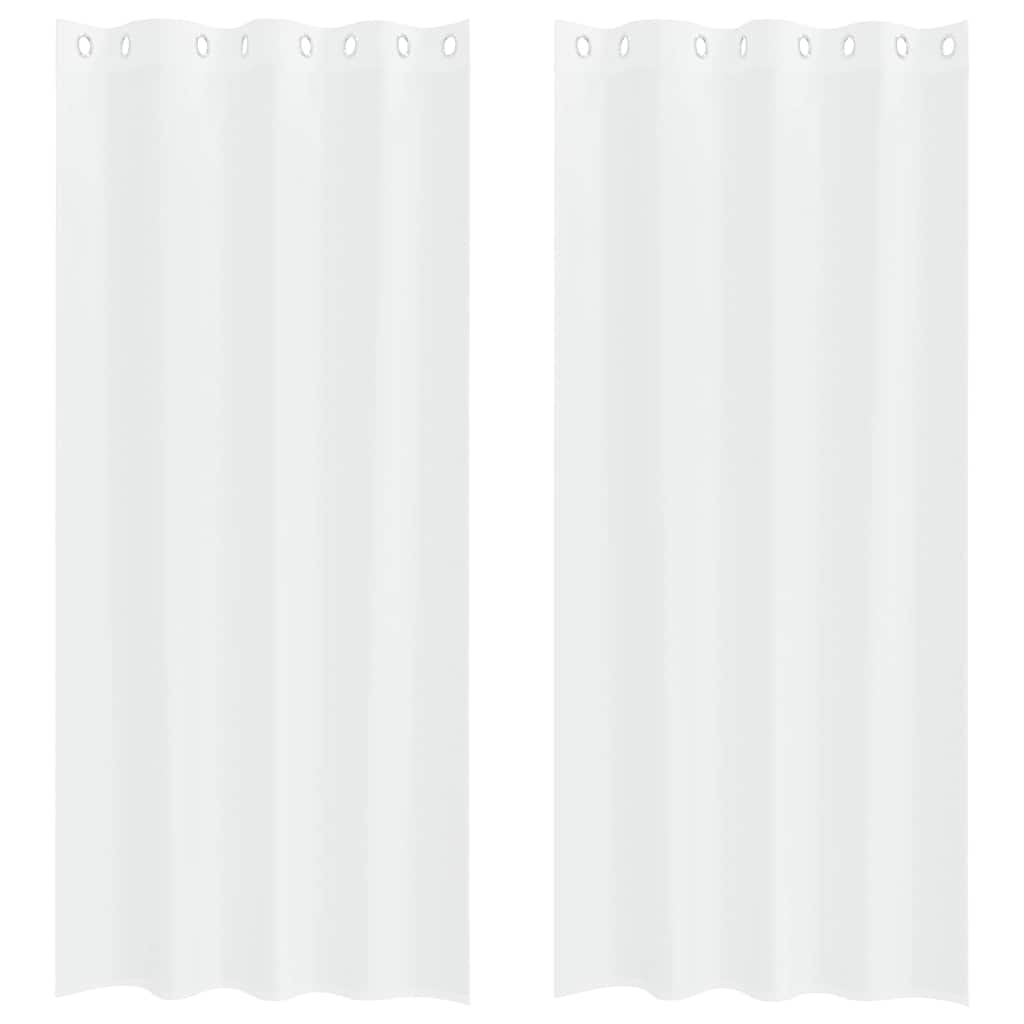 Voile zavjesa sa zavjesama 2 pcs Bijelo 245 x 140 cm Poliester