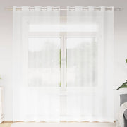 Voile zavjesa sa zavjesama 2 pcs Bijelo 260 x 140 cm Poliester