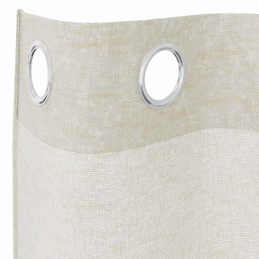 Voile zavjesa sa zavjesama 2 pcs Krema 225 x 140 cm Poliester