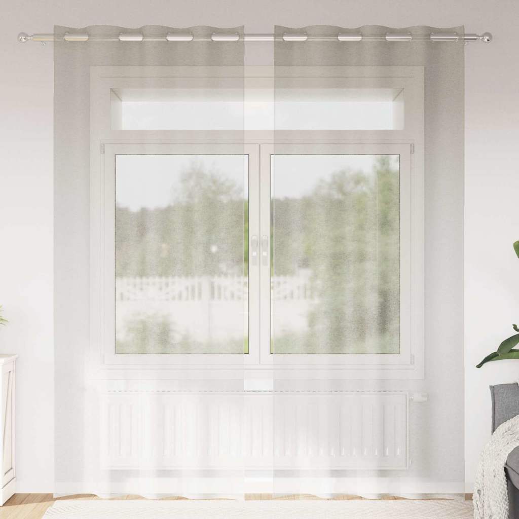 Voile zavjesa sa zavjesama 2 pcs Krema 245 x 140 cm Poliester