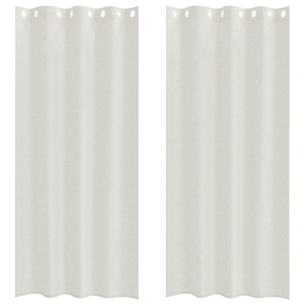 Voile zavjesa sa zavjesama 2 pcs Krema 260 x 140 cm Poliester