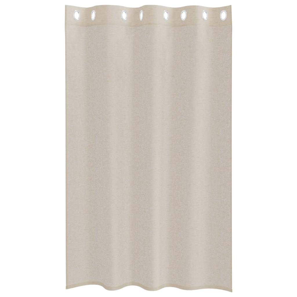 Voile zavjesa sa zavjesama 2 pcs Pijesak 175 x 140 cm Poliester