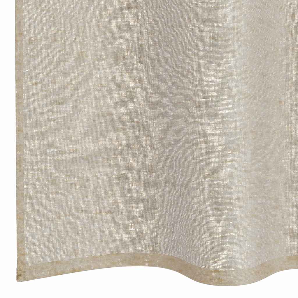 Voile zavjesa sa zavjesama 2 pcs Pijesak 225 x 140 cm Poliester