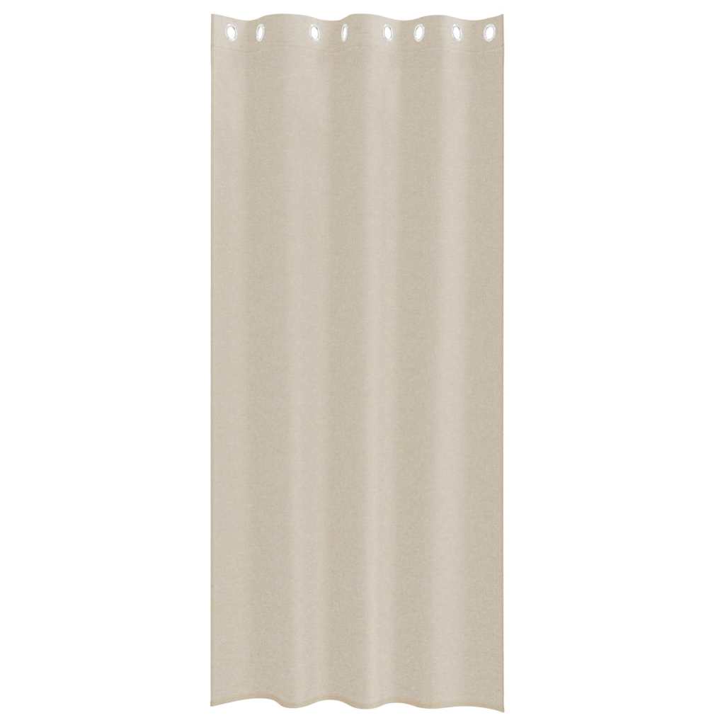 Voile zavjesa sa zavjesama 2 pcs Pijesak 225 x 140 cm Poliester