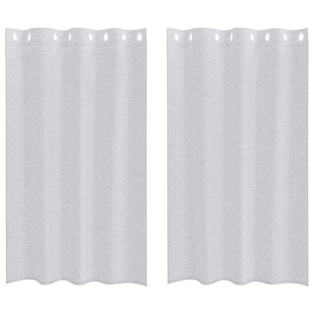 Voile zavjesa 2 pcs Svijetlo siva 175 x 140 cm Poliester