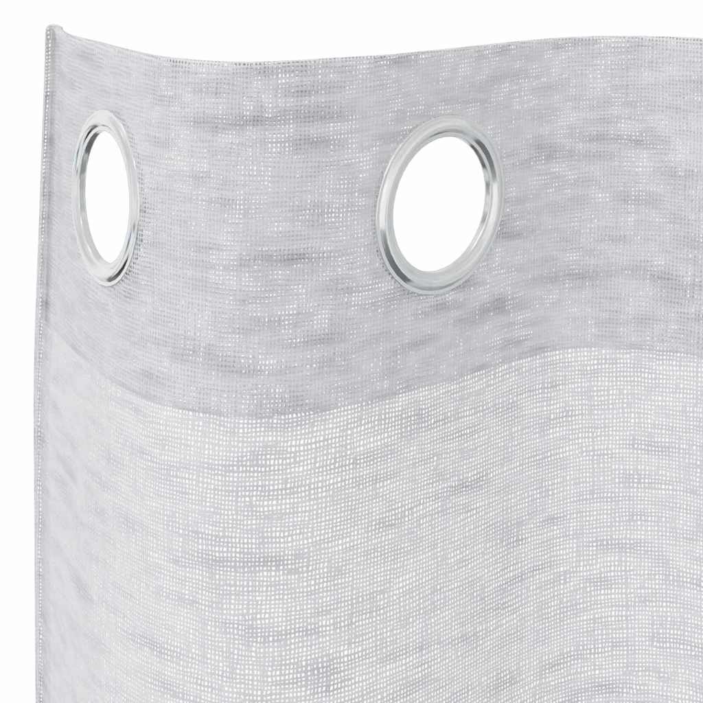 Voile zavjesa 2 pcs Svijetlo siva 260 x 140 cm Poliester