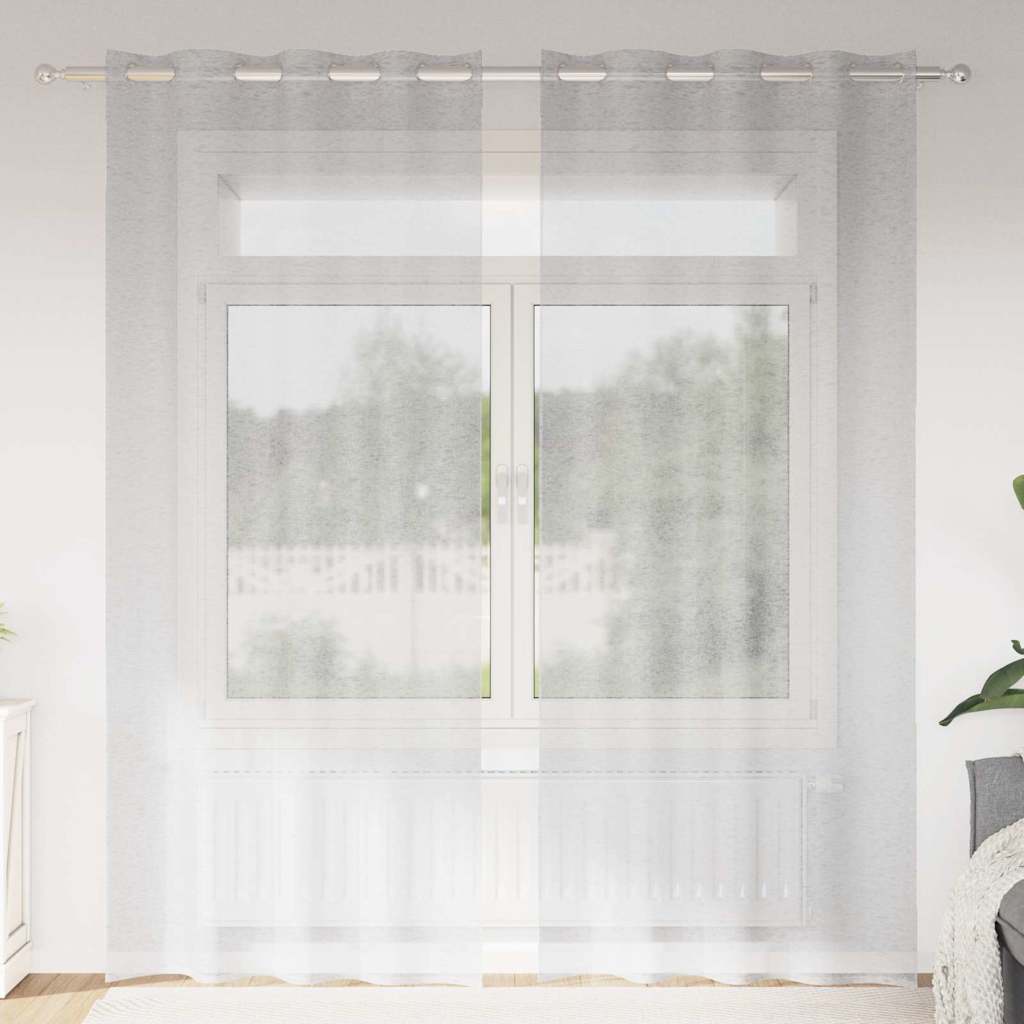 Voile zavjesa 2 pcs Svijetlo siva 260 x 140 cm Poliester
