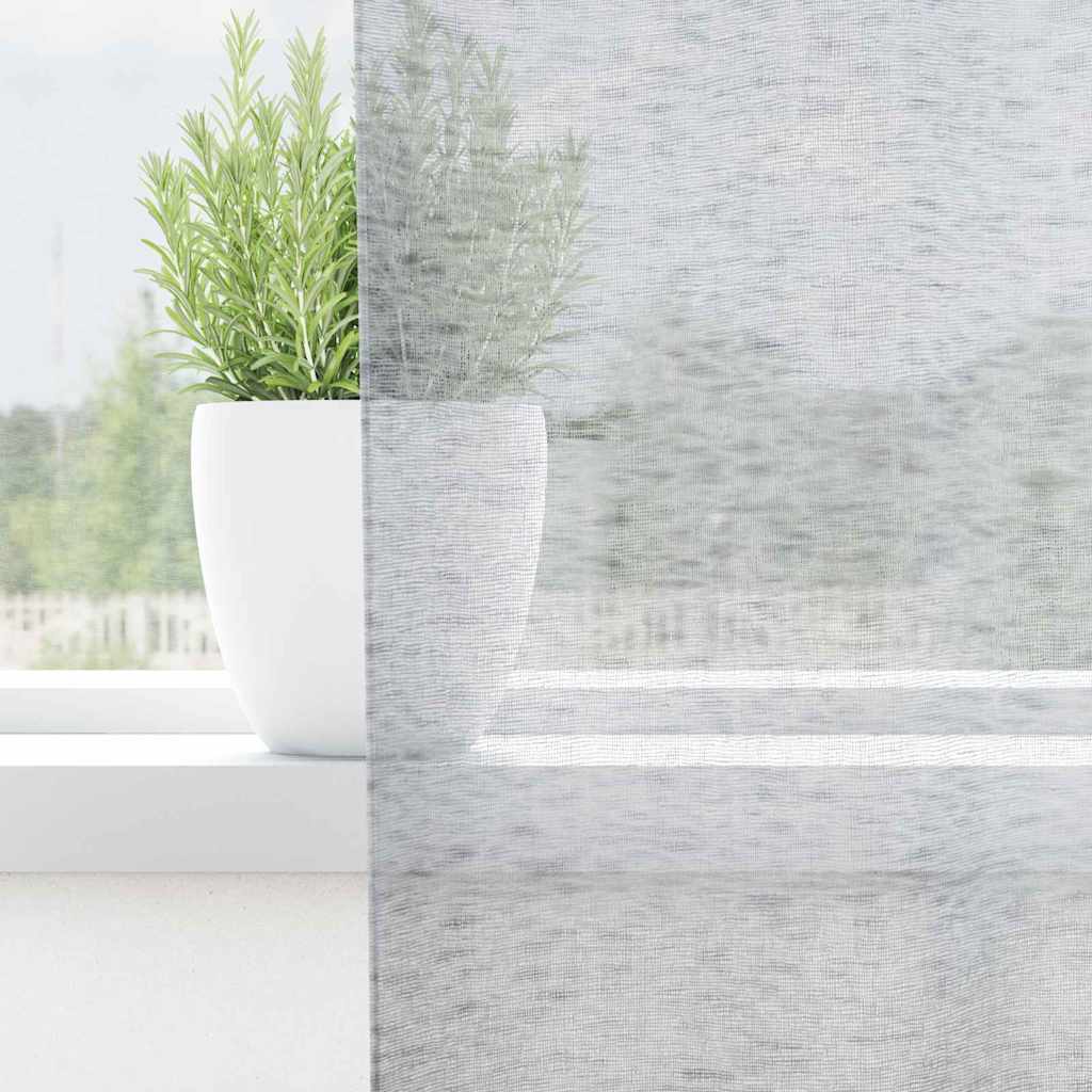 Voile zavjesa 2 pcs Tamno siva 175 x 140 cm Poliester