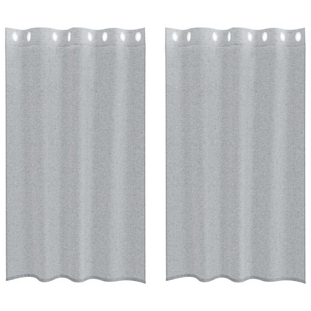 Voile zavjesa 2 pcs Tamno siva 175 x 140 cm Poliester